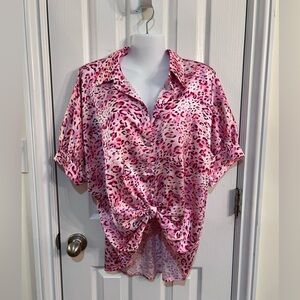 Jodifl Pink Leopard Print Women's Top